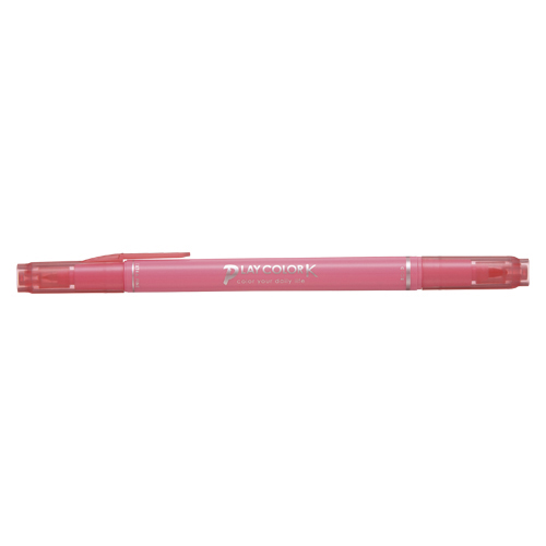 【トンボ鉛筆】水性サインペン　プレイカラーＫ　ツインタイプ　0.3＋0.8ｍｍ　ピーチピンク １本/WS-PK61