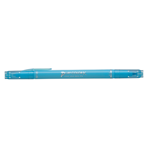 【トンボ鉛筆】水性サインペン　プレイカラーＫ　ツインタイプ　0.3＋0.8ｍｍ　そらいろ １本/WS-PK73