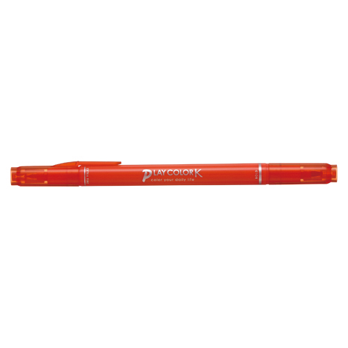 【トンボ鉛筆】水性サインペン　プレイカラーＫ　ツインタイプ　0.3＋0.8ｍｍ　キャロットオレンジ １本/WS-PK76