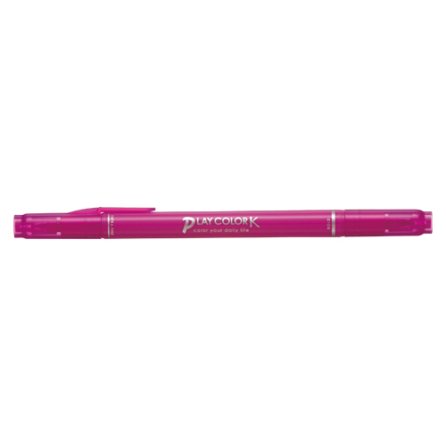 【トンボ鉛筆】水性サインペン　プレイカラーＫ　ツインタイプ　0.3＋0.8ｍｍ　フューシャピンク １本/WS-PK80