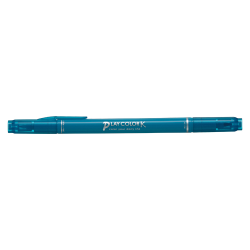 【トンボ鉛筆】水性サインペン　プレイカラーＫ　ツインタイプ　0.3＋0.8ｍｍ　ターコイズブルー １本/WS-PK84