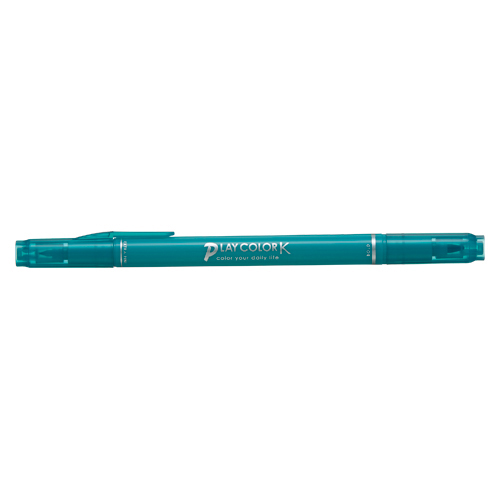 【トンボ鉛筆】水性サインペン　プレイカラーＫ　ツインタイプ　0.3＋0.8ｍｍ　エメラルドグリーン １本/WS-PK85