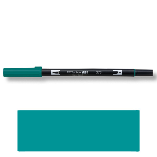 【トンボ鉛筆】ＡＢＴ　デュアルブラッシュペン　水彩　マーカー　カラーペン　ツインタイプ　DUALBRUSH　単色（シーブルー） １本/AB-T373