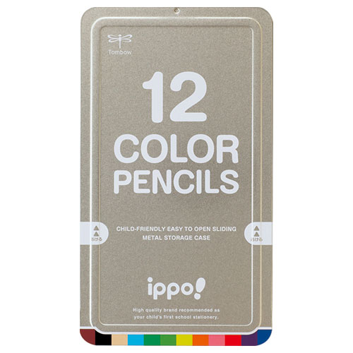 【トンボ鉛筆】色鉛筆　１２色　丸軸　［Ｎｏ２５］（シルバー） １ダース/CL-RNAN0412C