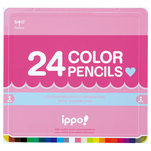 【トンボ鉛筆】色鉛筆　２４色　丸軸　［Ｎｏ３０］（ピンク） ２４色セット/CL-RPW0424C