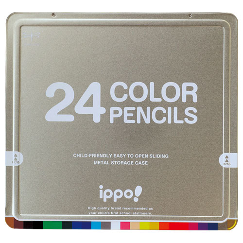 【トンボ鉛筆】色鉛筆　２４色　丸軸　［Ｎｏ３１］（シルバー） ２４色セット/CL-RNAN0424C