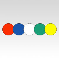 【ニチバン】カラーラベル　一般用　一般用（混色）　規格：円型（赤，青，白，緑，黄） １Ｐ/ML-111