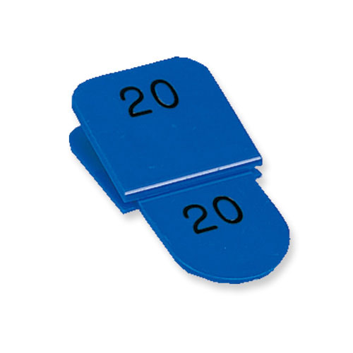 【共栄プラスチック】親子番号札　角型（親札クリップ式）　１〜５０（ブルー） ５０組/CT-3-1-B