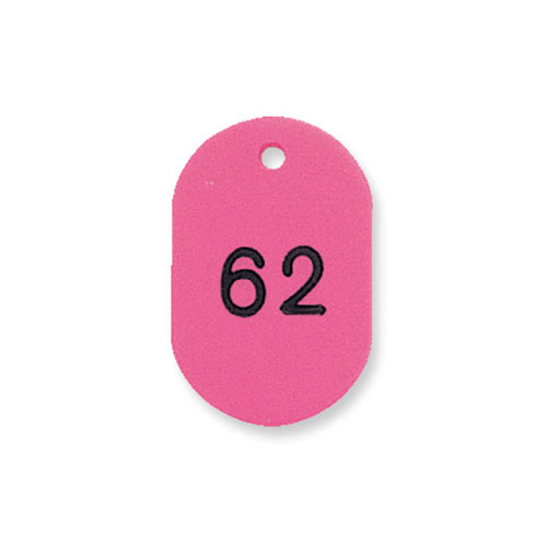 プラスチック番号札　番号入　小（ピンク）