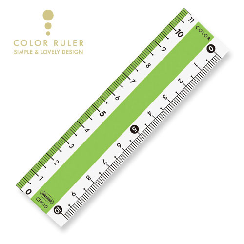 【共栄プラスチック】カラー直線定規　１０ｃｍ（グリーン） １本/CPK-10-G