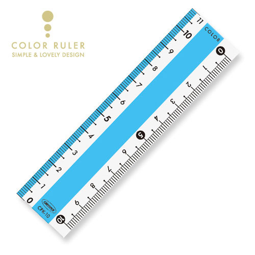 【共栄プラスチック】カラー直線定規　１０ｃｍ（ブルー） １本/CPK-10-B