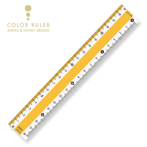 【共栄プラスチック】カラー直線定規　１８ｃｍ（イエロー） １本/CPK-18-Y
