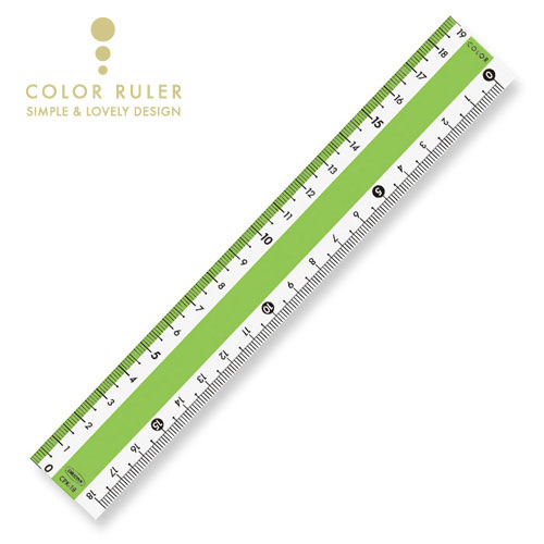 【共栄プラスチック】カラー直線定規　１８ｃｍ（グリーン） １本/CPK-18-G
