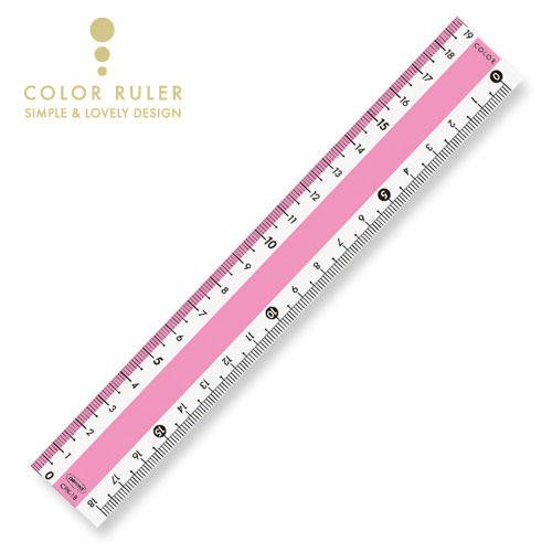 【共栄プラスチック】カラー直線定規　１８ｃｍ（ピンク） １本/CPK-18-P