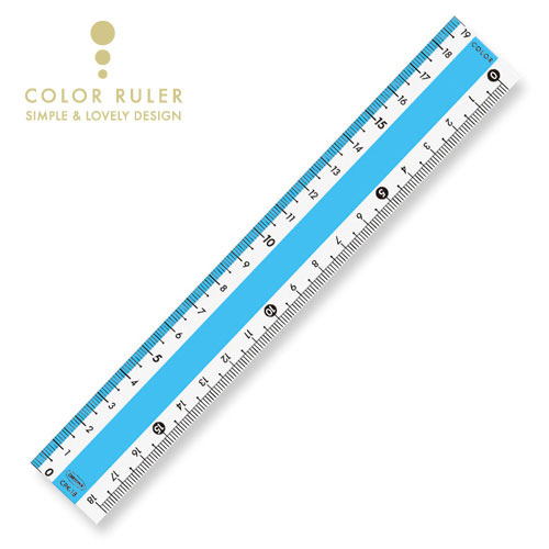 【共栄プラスチック】カラー直線定規　１８ｃｍ（ブルー） １本/CPK-18-B