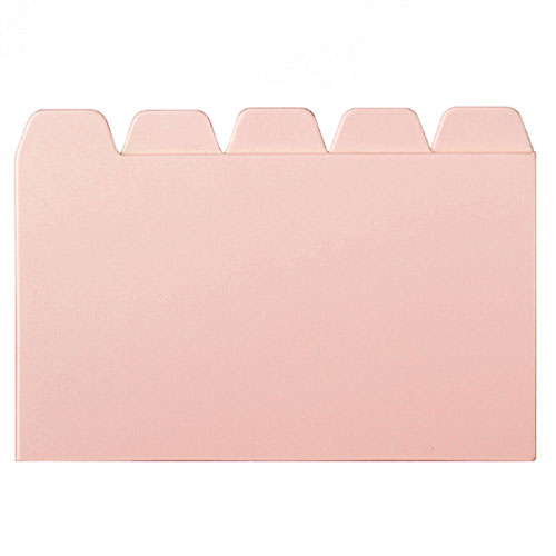 名刺分類カード　横型　５ツ山　ピンク
