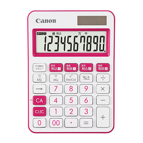 カラフル電卓　１０桁　（ピンク）