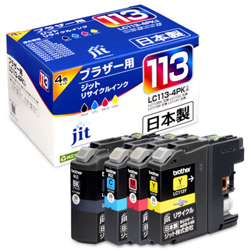 【ジット】インクジェットカートリッジ JIT B1134P (LC113-4PK) ブラザー用 リサイクル　ＨＷＪＩ０５９ １箱/JIT-B1134P