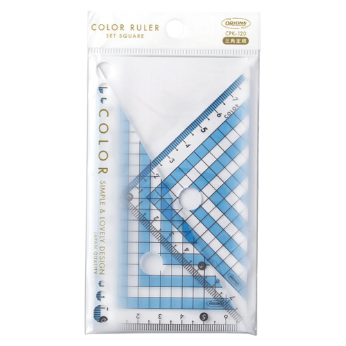 【共栄プラスチック】カラー三角定規　１２ｃｍ型（ブルー） １セット/CPK-120