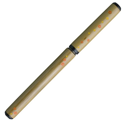 【あかしや】天然竹筆ペン　ポップ柄　小花（桐箱入） １本/AK3200MK-49