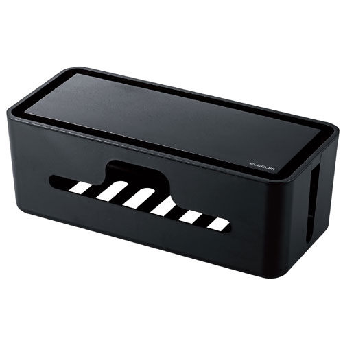 【エレコム】送料無料　直送　ケーブルボックス　コードボックス　小型　ＥＫＣ－ＢＯＸ００３ＢＫ（ブラック） １個/EKC-BOX003BK