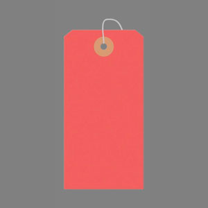 【ササガワ】カラー荷札　一穴　１０００枚パック　大（赤） １０００枚/25-141