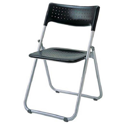 スチール折畳み椅子　背・座樹脂タイプ　（ブラック）