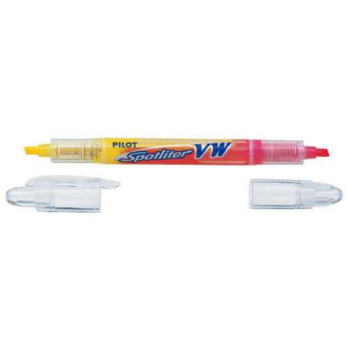 【パイロット】蛍光ペン　スポットライターＶＷ　２色タイプ　ツイン　使い切り　・　直液式（イエロー＆ピンク） １本/SVW-15SL-YP