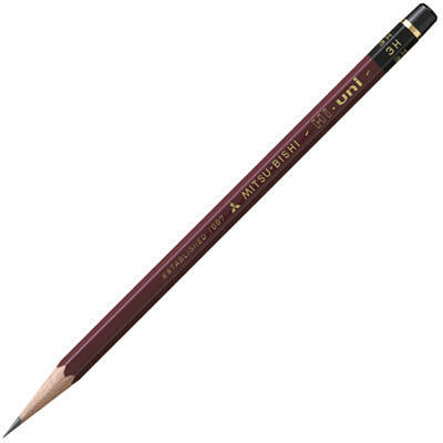 【三菱鉛筆】ハイユニ　鉛筆　えんぴつ　３Ｈ １２本/HU3H
