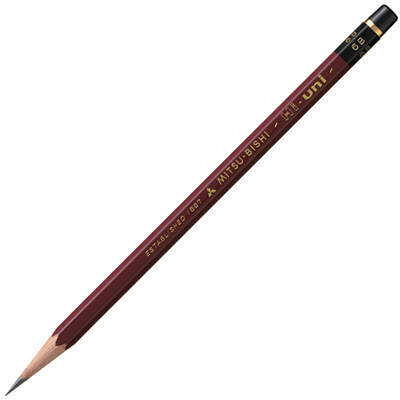 【三菱鉛筆】ハイユニ　鉛筆　えんぴつ　６Ｂ １２本/HU6B