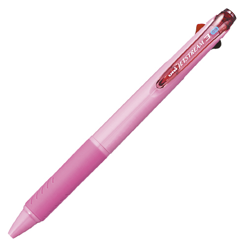 【三菱鉛筆】ジェットストリーム　３色ボールペン０．５（黒・赤・青）（本体色：ベビーピンク） １本/SXE340005.68