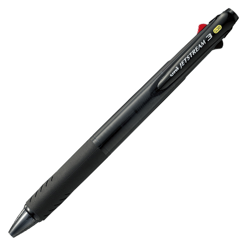 【三菱鉛筆】ジェットストリーム　３色ボールペン０．３８（黒・赤・青）（本体色：透明ブラック） １本/SXE340038T.24