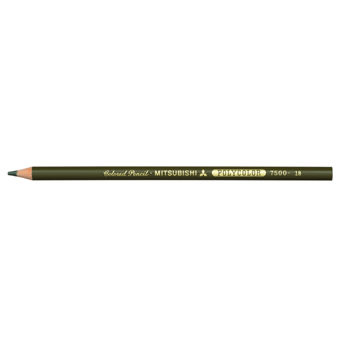 【三菱鉛筆】色鉛筆　ポリカラー７５００　＃１８　はいみどり １Ｄ/K7500.18