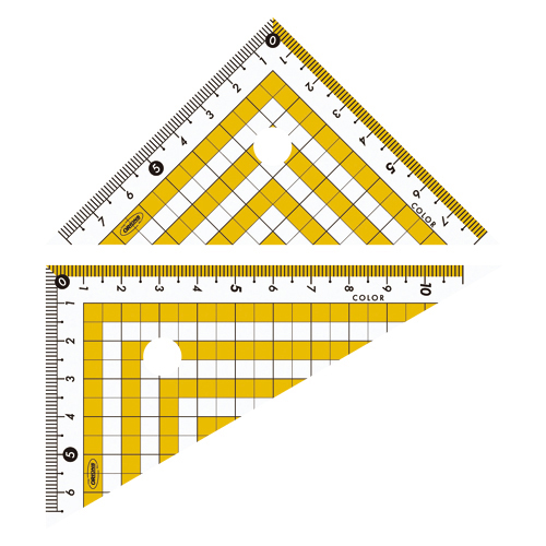 【共栄プラスチック】カラー三角定規　１２ｃｍ型（イエロー） １セット/CPK-120-Y