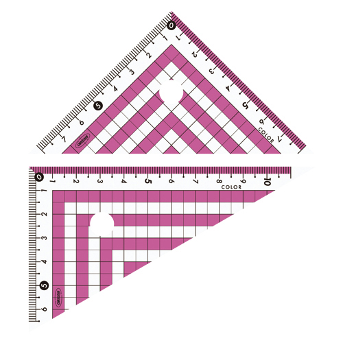【共栄プラスチック】カラー三角定規　１２ｃｍ型（ピンク） １セット/CPK-120-P