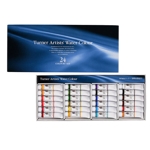【ターナー】専門家用透明水彩絵具セット　２４色セット　５ｍｌ　チューブ入り/WT00524C