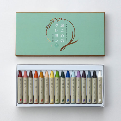【ターナー】おこめのクレヨン　セット　〜日本の伝統色〜　小学生　工作　図工　くれよん　イラスト １６色セット/RR75016C