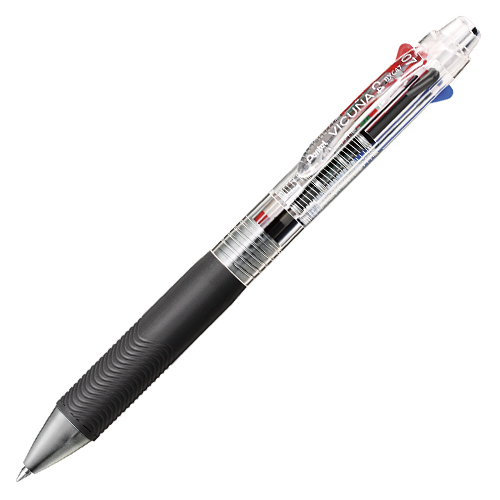 【ぺんてる】ビクーニャ　４色ボールペン　４色ボールペン０．７（黒・赤・青・緑）（クリア） １本/BXC47T