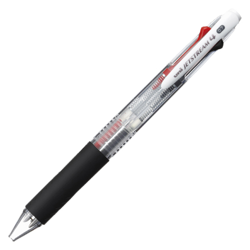 【三菱鉛筆】ジェットストリーム　４色ボールペン０．７（黒・赤・青・緑）（透明） １本/SXE450007.T