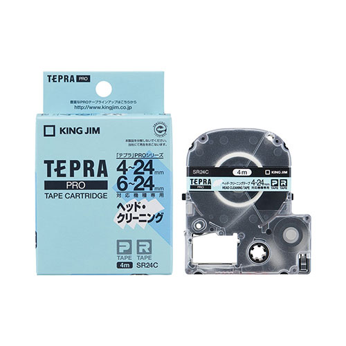 【キングジム】テプラ　ＰＲＯオプション　ヘッド・クリーニングテープ　4〜24mmテープ幅対応機種用 １個/SR24C