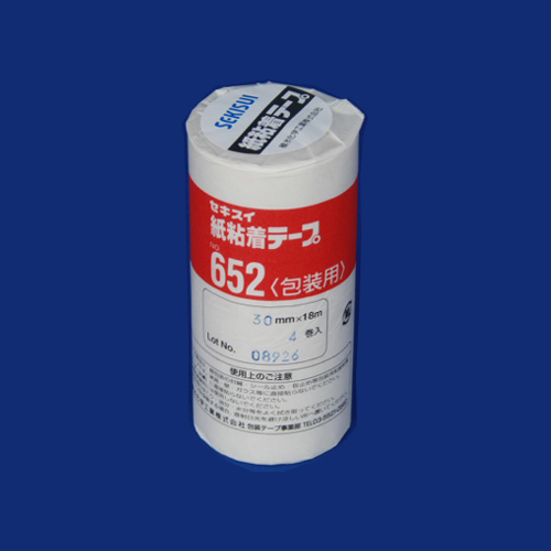 【セキスイ】紙粘着テープ　寸法：幅３０ｍｍ×長１８ｍ ４巻/K652X06(NO652-30X18)