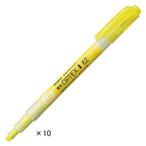 【ゼブラ】蛍光オプテックス１－ＥＺ　黄 １０本/WKS11-YX10