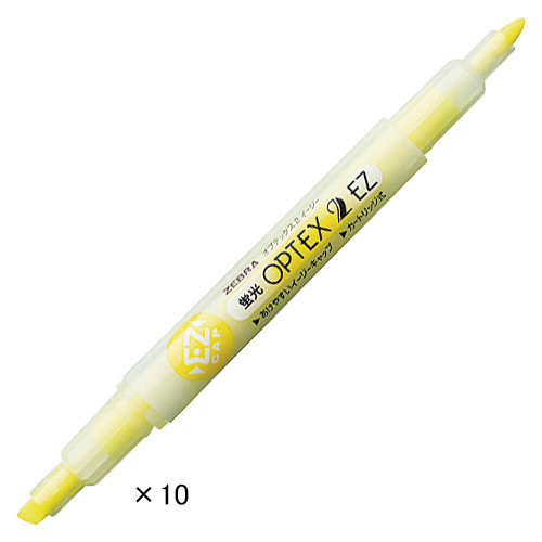 【ゼブラ】蛍光オプテックス２－ＥＺ　黄 １０本/WKT11-YX10