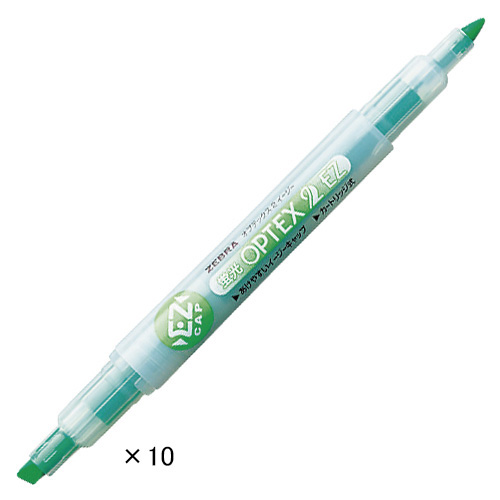 【ゼブラ】蛍光オプテックス２－ＥＺ　緑 １０本/WKT11-GX10
