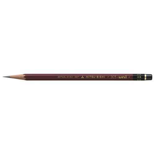 【三菱鉛筆】ハイユニ　鉛筆　えんぴつ　３Ｂ １２本/HU3B