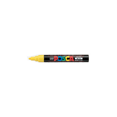【三菱鉛筆】ユニ　ポスカ　中字丸芯（１．８〜２．５ｍｍ）　黄 １本/PC5M.2