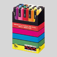 【三菱鉛筆】ユニ　ポスカ　１５色セット　カラーペン　イラスト　工作 １セット/PC5M15C