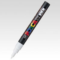 【三菱鉛筆】ユニ　ポスカ　細字（０．９〜１．３ｍｍ）　白 １本/PC3M.1