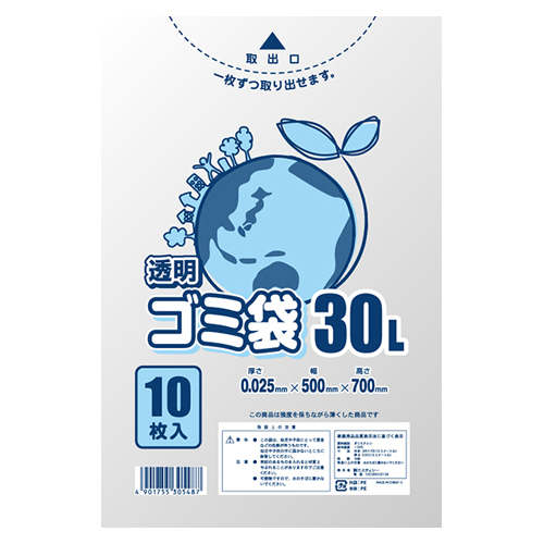 【シモジマ】ゴミ袋　透明ゴミ袋　３０Ｌ １０枚/006604790