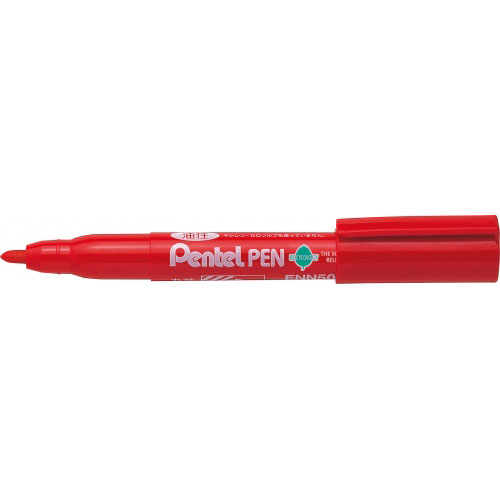 【ぺんてる】ぺんてるペン　丸芯・中字　１．１ｍｍ　赤 １本/ENN50-B